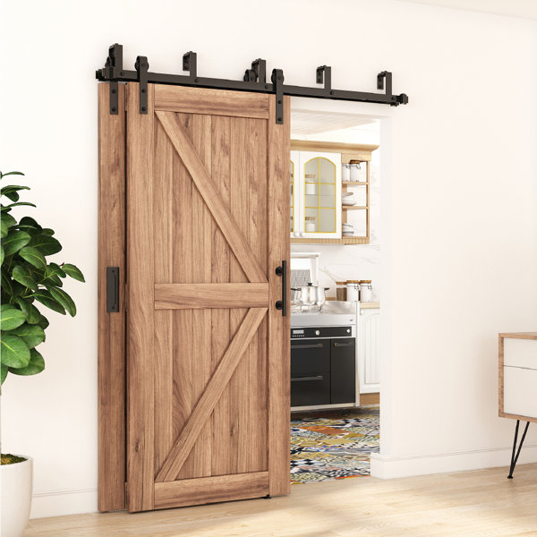 HERACLES Bypass Sliding Barn Door Hardware Double Track Double Door Kit
